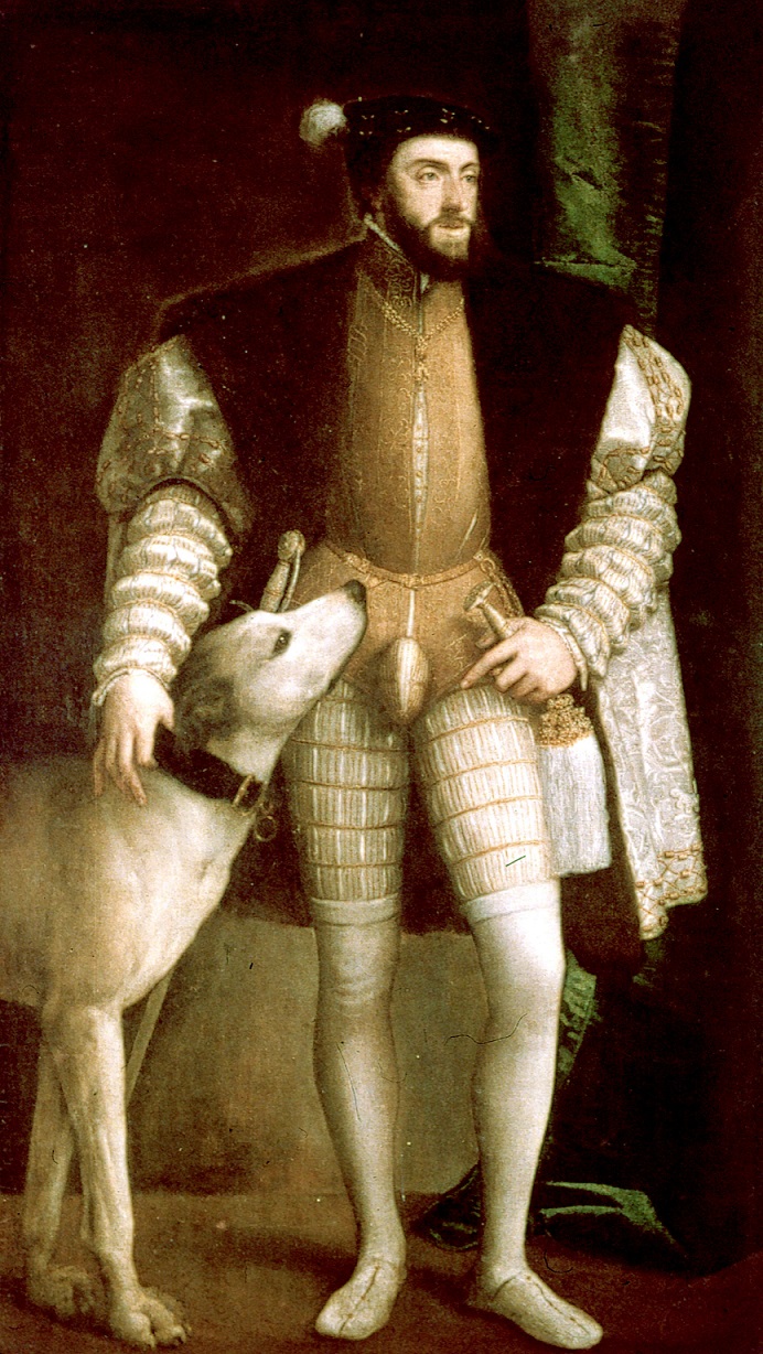 Carlos I con perro Tiziano